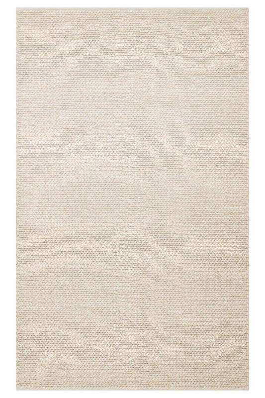 JADE BASKETWEAVE BEIGE Naturel Kazak Örgü Desenli El Dokuma Örgü Halı