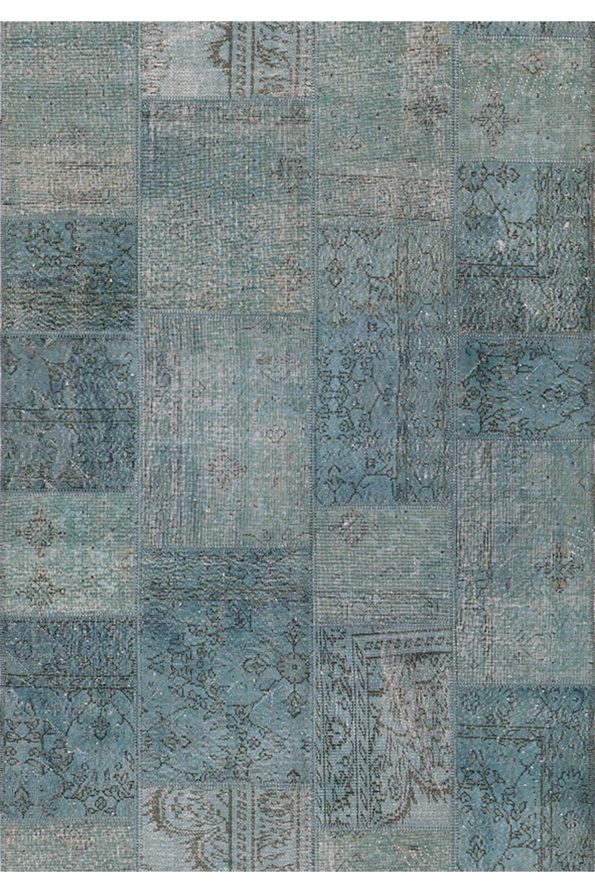 Halı Vagonu 2091 Patchwork Desenli Yıkanabilir Kaymaz Salon Halısı, Koridor Ve Mutfak Halısı