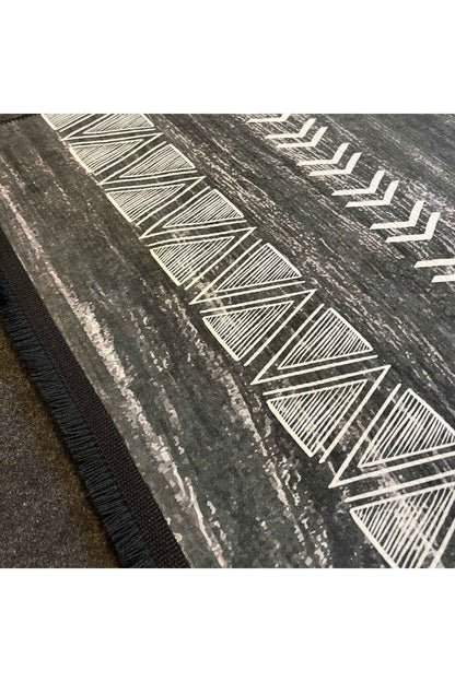 Yumuşak Dokulu Bambu Soft Kilim - İskandinav Saçaklı Dijital Baskı HV-SK-201S