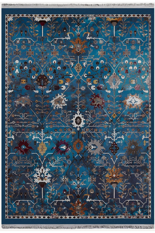 Halı Vagonu 52 Modern Stil Kreatif Lacivert Halı Ve Kilim Salon Halısı Yıkanabilen Dekoratif Halı