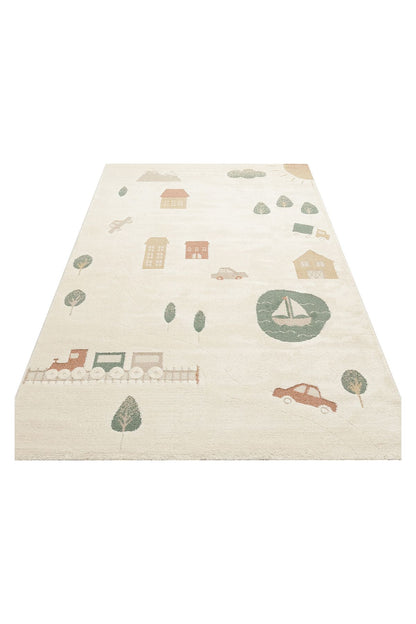 EKO HALI PICCOLO PCL 07 CREAM MULTY Pastel Renkli Hav ve Toz Vermeyen Çocuk Halısı