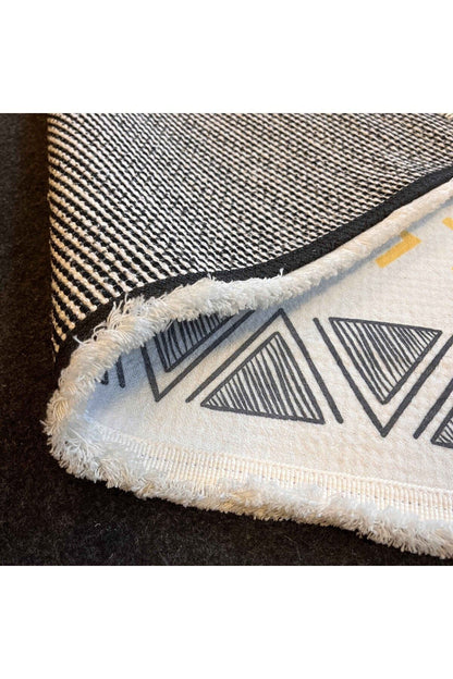 Yumuşak Dokulu Bambu Soft Kilim - İskandinav Saçaklı Dijital Baskı HV-SK-202