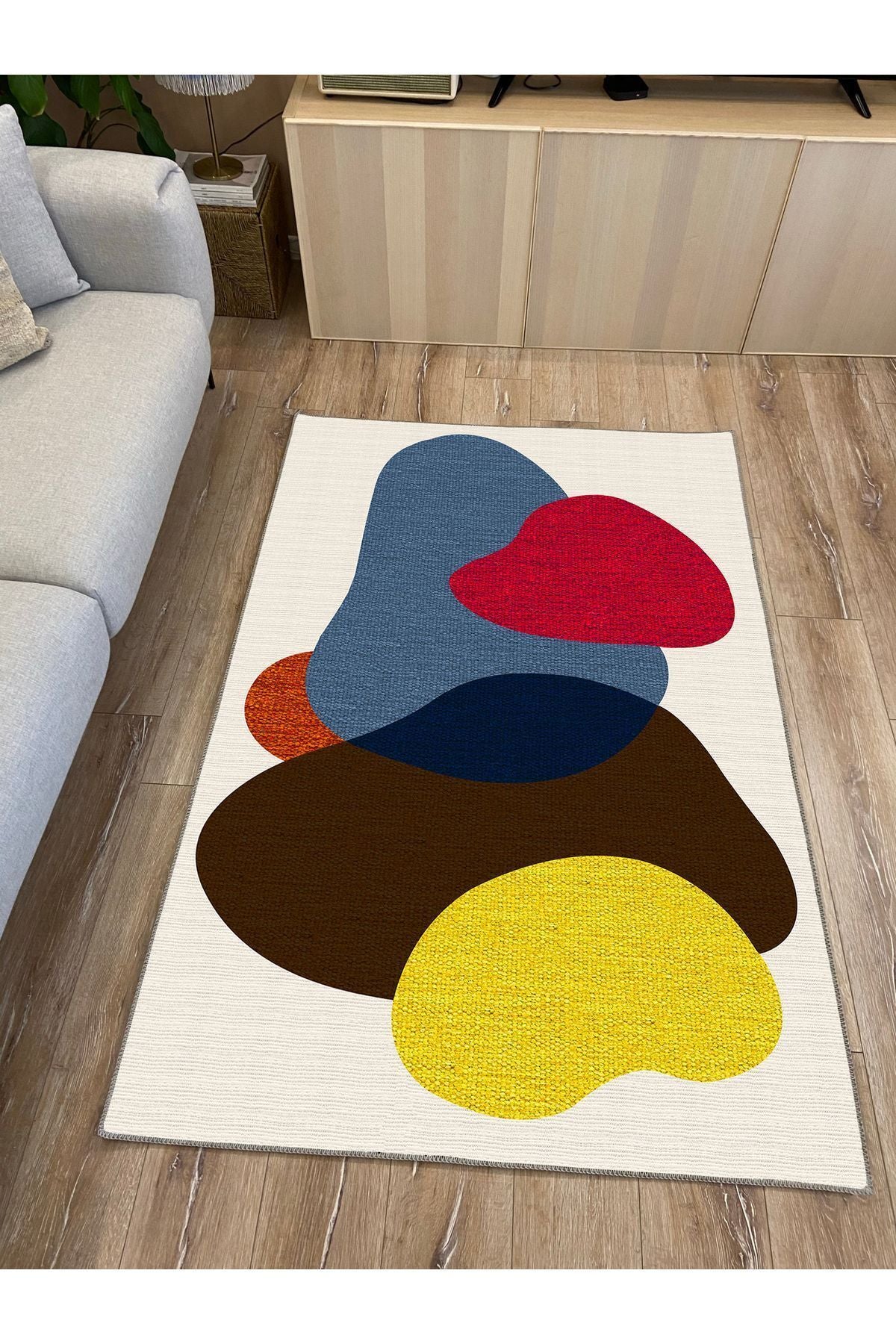 Modern Stil Krem Tonlarında iskandinav halı ve kilim Salon halısı Peluş halı Yıkanabilen Halı