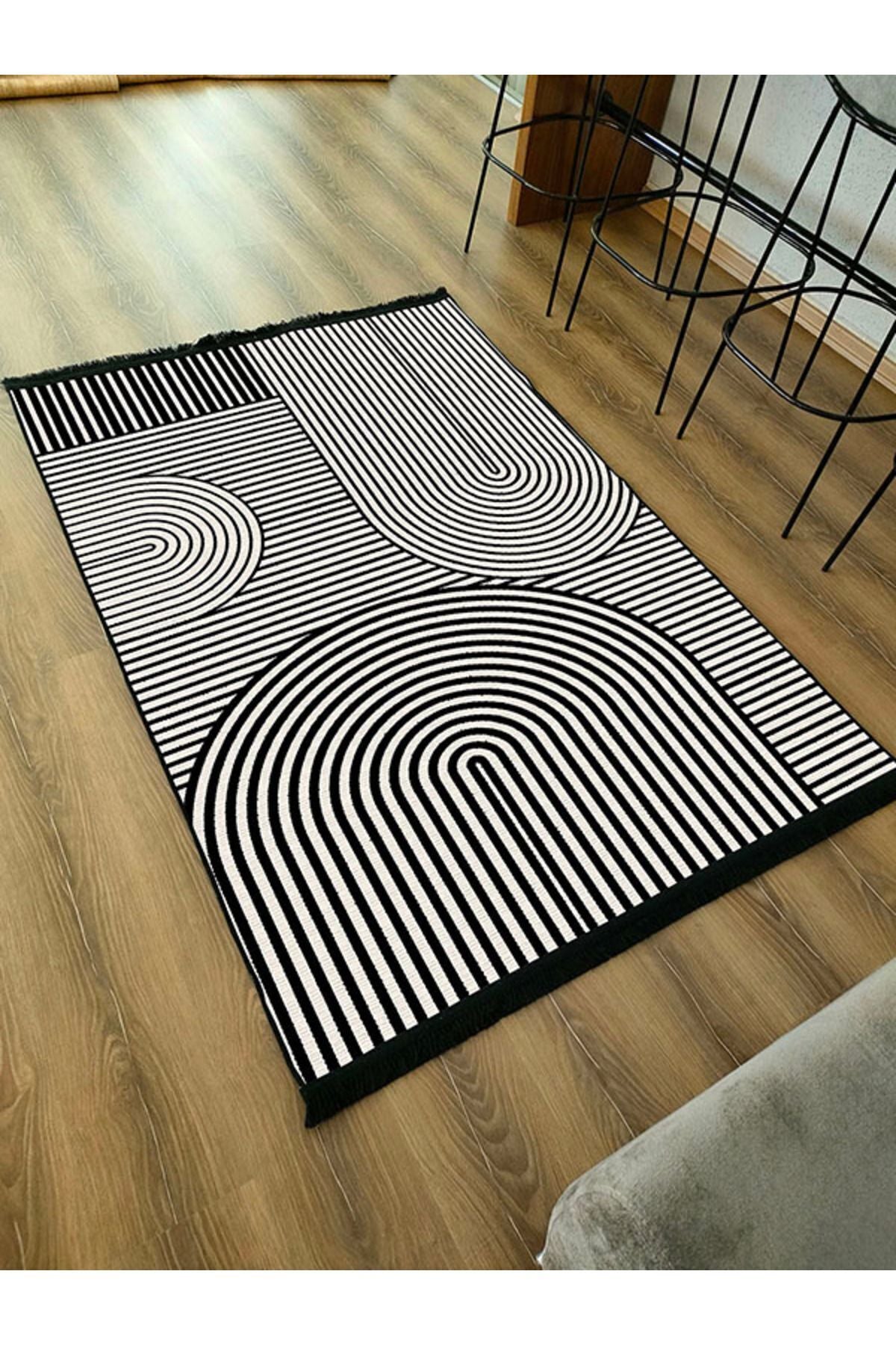 Halı Vagonu130 Iskandinav Modern Halı Dekoratif Salon Halısı Saçaklı Yıkanabilen Halı