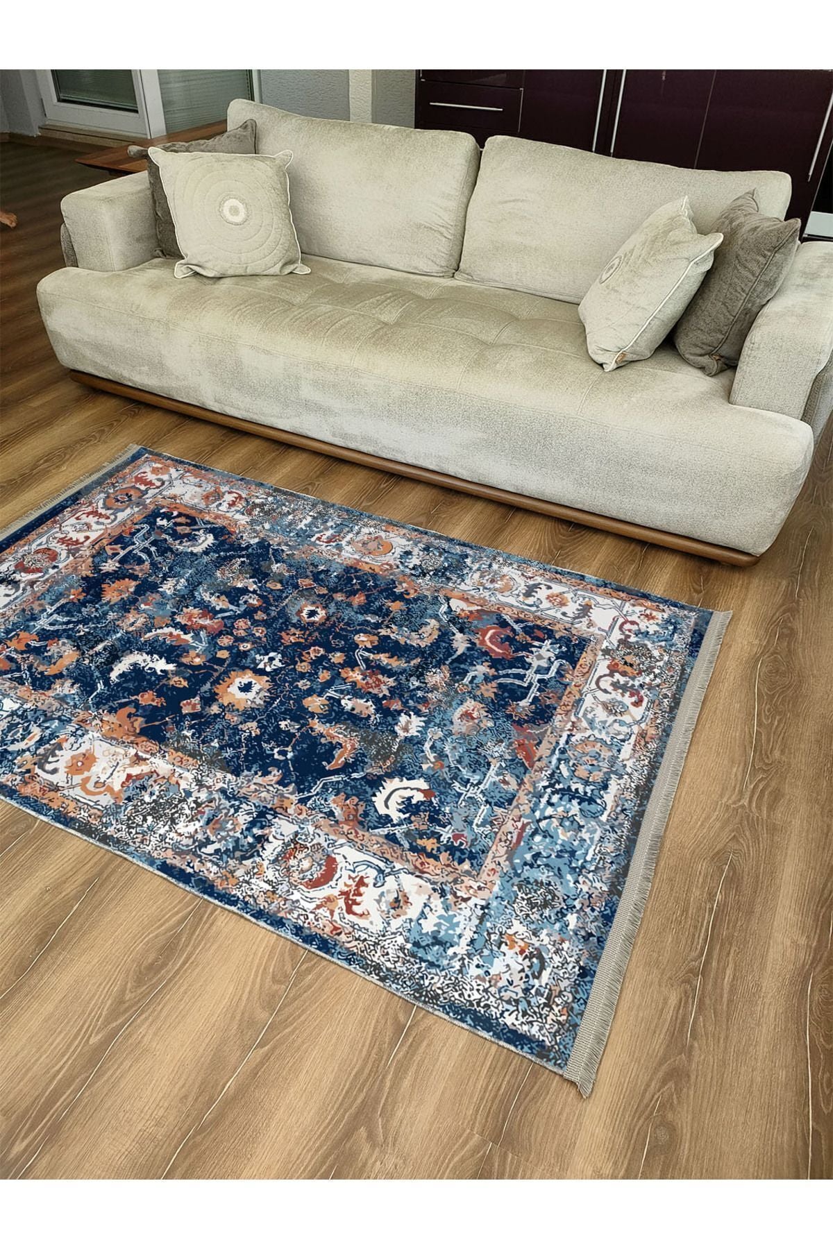 Mars Serisi Eskitme Desen Kaymaz Taban Şönil Halı