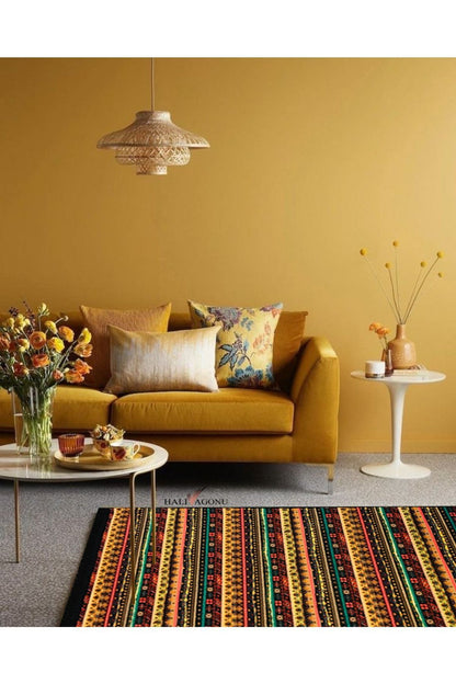 Yumuşak Dokulu Bambu Soft Kilim - Etnik Saçaklı Dijital Baskı HV-SK-903