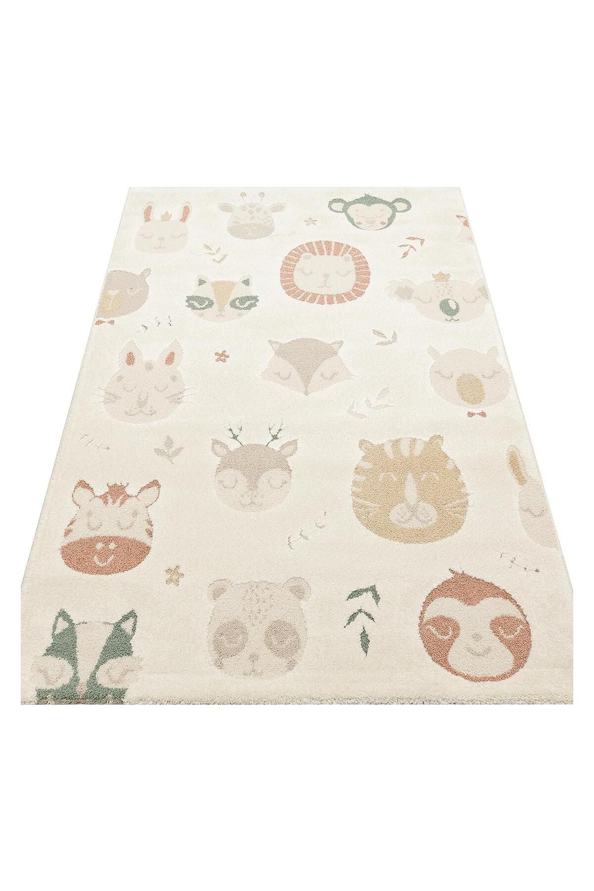 Pıccolo Pcl 04 Cream Multy Pastel Renkli Hav Ve Toz Vermeyen Çocuk Halısı