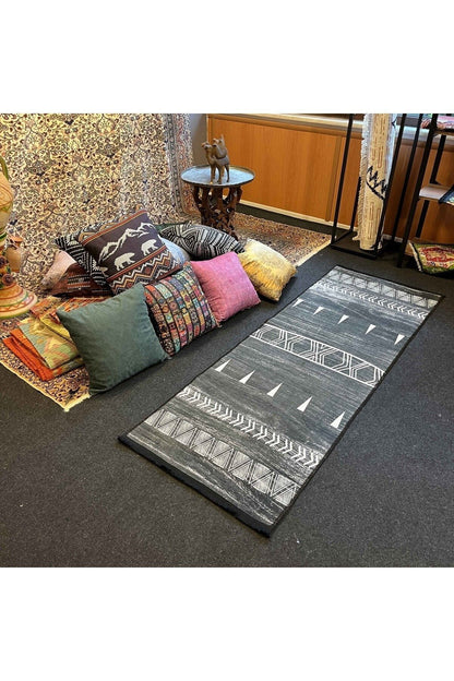 Yumuşak Dokulu Bambu Soft Kilim - İskandinav Saçaklı Dijital Baskı HV-SK-201S