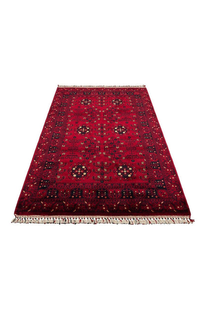 NOSTALJI 959 RED Afgan/Yağcıbedir Desenli El Emeği ile Özel Tezgahlarda Üretilen Bambu Uşak Halısı