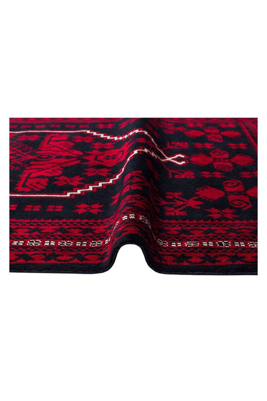 Nostaljı 956 Blue Afgan/yağcıbedir Desenli El Emeği Ile Özel Tezgahlarda Üretilen Bambu Uşak Halı