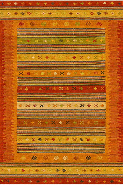 Halı Vagonu 2038 Renkli Klasik Desenli Yıkanabilir Kaymaz Salon Halısı, Koridor Ve Mutfak Halısı