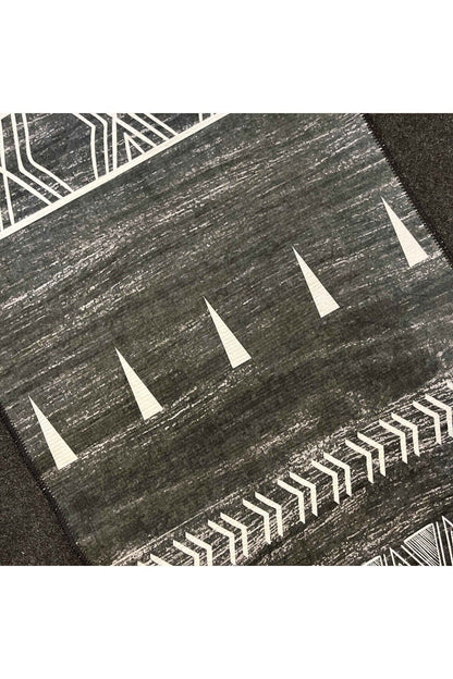 Yumuşak Dokulu Bambu Soft Kilim - İskandinav Saçaklı Dijital Baskı HV-SK-201S