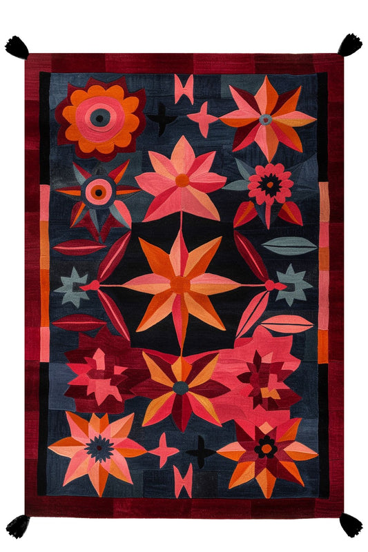 Çiçekli Floral Püsküllü Salon Halısı Mutfak Halısı Yolluk Otantik Halı Halı Vagonu 230