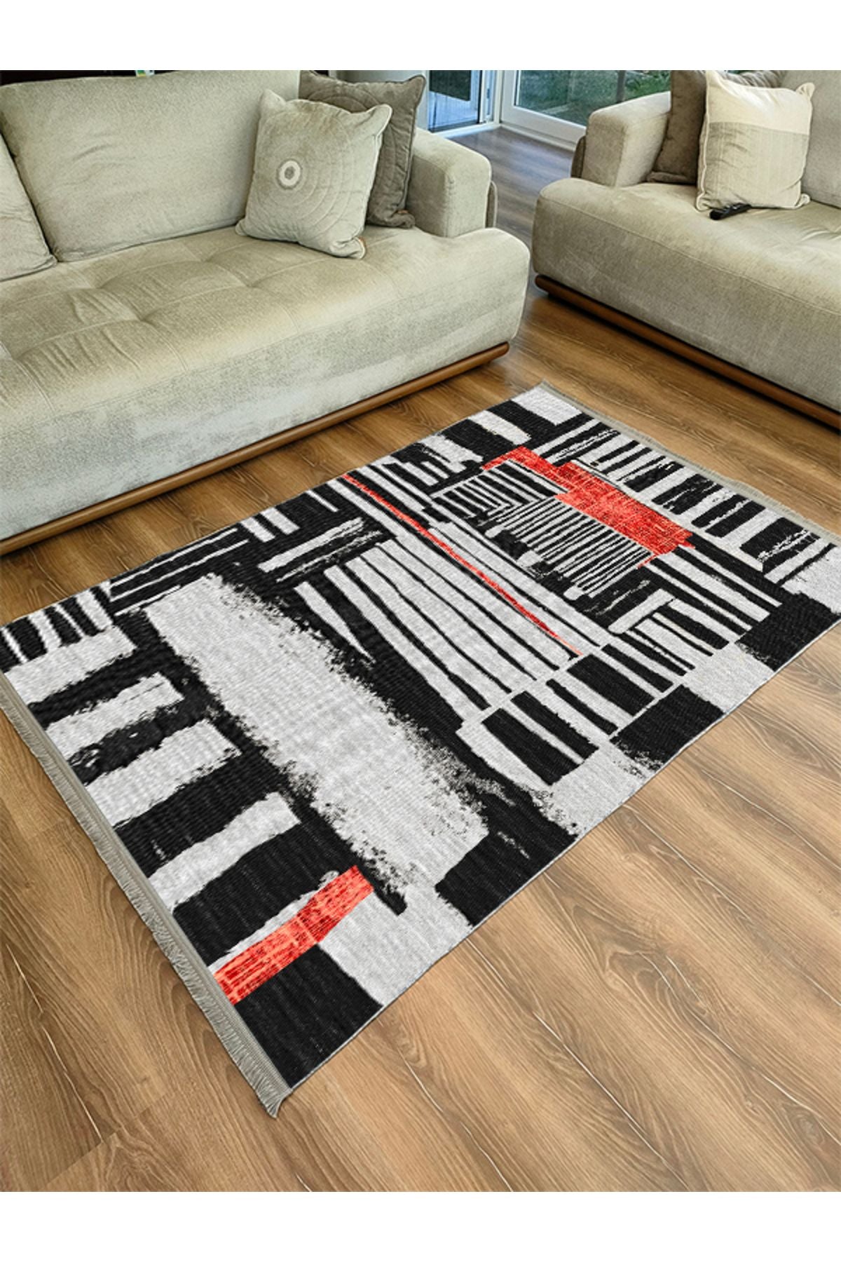 Halı Vagonu 30 Renkli Etnik Eskitme Dokuma Taban Halı