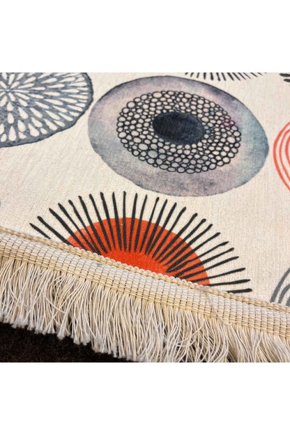 Yumuşak Dokulu Bambu Soft Kilim - Etnik Saçaklı Dijital Baskı HV-SK-912