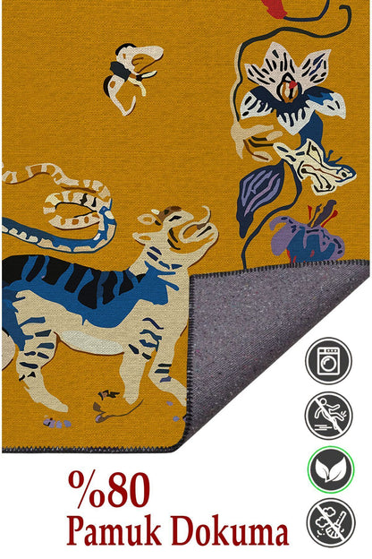 HV  45 Modern Stil Hardal Kaplan Iskandinav Halı Ve Kilim Salon Halısı Yıkanabilen Dekoratif Halı