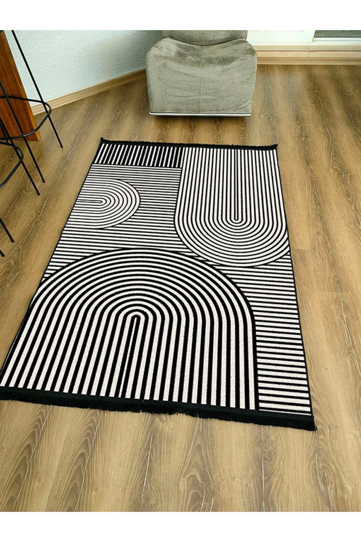 Halı Vagonu130 Iskandinav Modern Halı Dekoratif Salon Halısı Saçaklı Yıkanabilen Halı