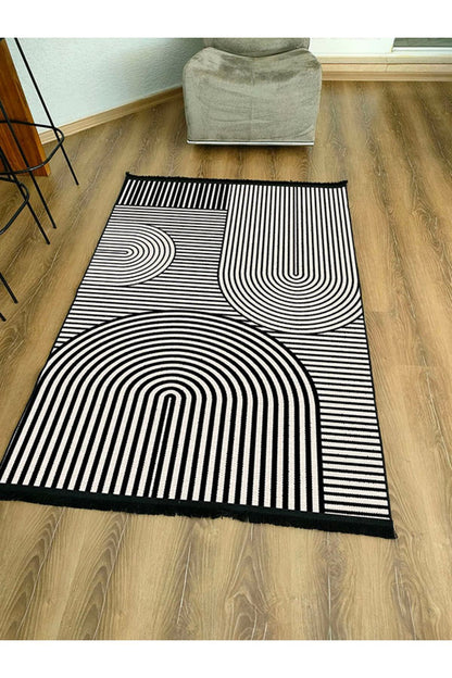 Halı Vagonu130 Iskandinav Modern Halı Dekoratif Salon Halısı Saçaklı Yıkanabilen Halı