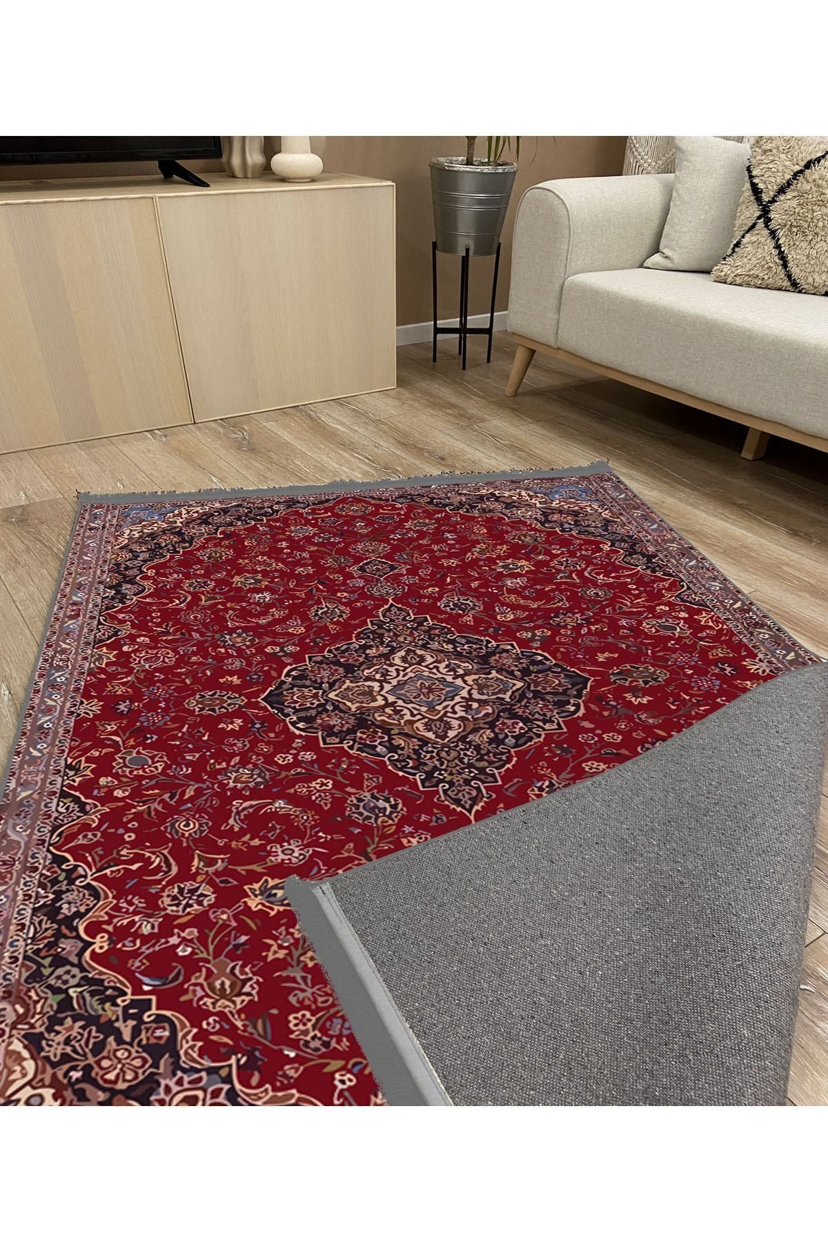 Mars Serisi Eskitme Desen Kaymaz Taban Şönil Halı