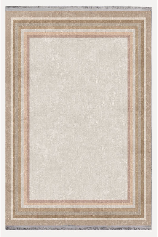 Halı Vagonu112 Etnik Clasik Halısı Dekoratif Salon Halısı Saçaklı Yıkanabilen Halı