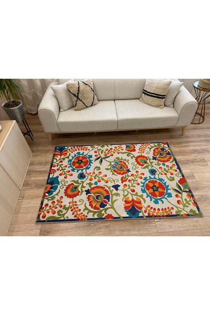 Halı Vagonu 11 Modern Stil Geniş Alan Halısı Çiçek Temalı Oturma Odası Yıkanabilen Dekoratif Halı