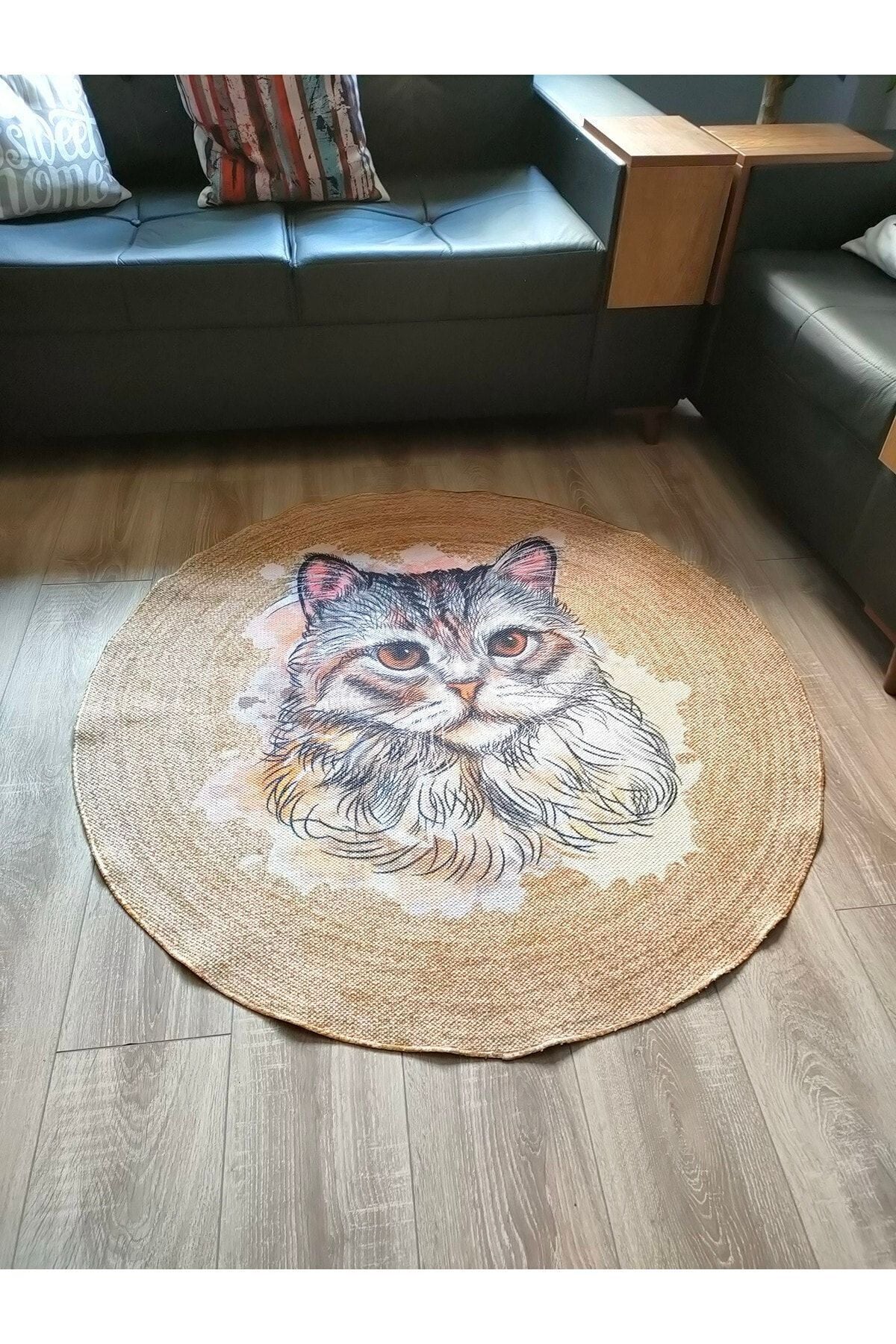 Boho 929 Jüt Hasır Etnik Desenli Jüt Örme Doğal Hasır Natural Halı