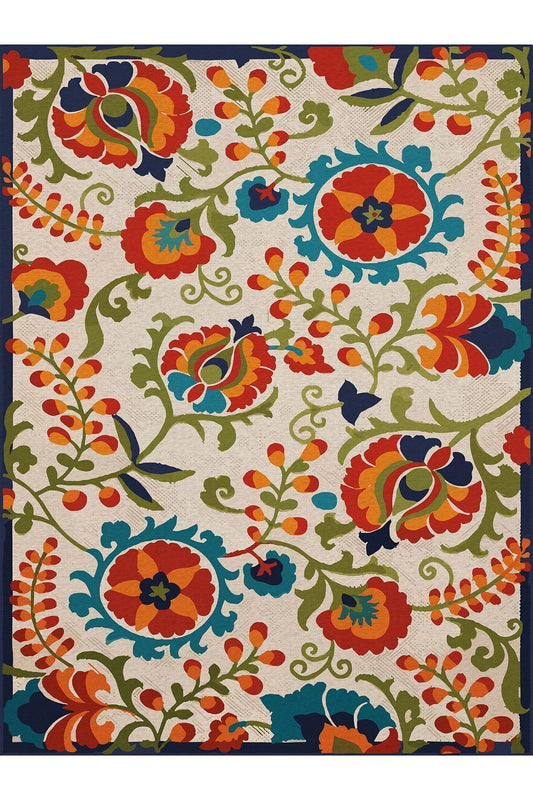 Halı Vagonu 11 Modern Stil Geniş Alan Halısı Çiçek Temalı Oturma Odası Yıkanabilen Dekoratif Halı