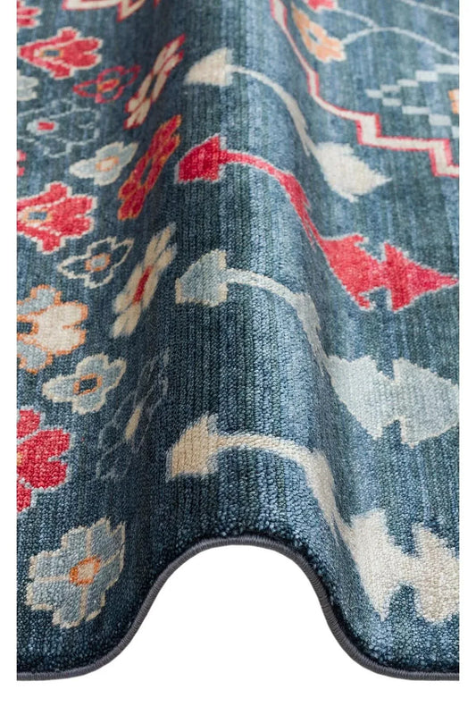 Zara Zr 17 Navy Multy Otantik Desenli El Emeği Ile Özel Tezgahlarda Üretilen Modern Uşak Halısı - HALI VAGONU