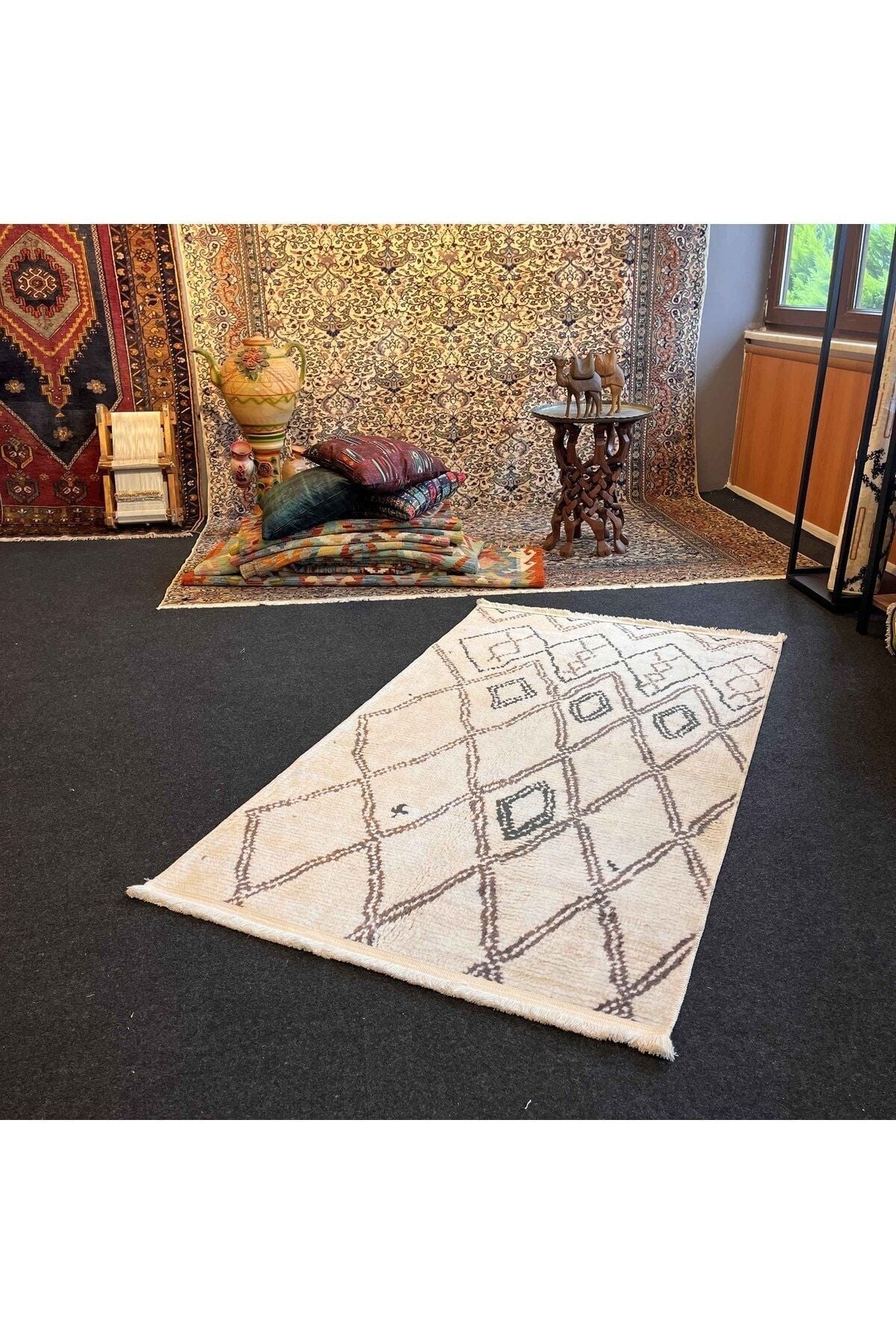 Yumuşak Dokulu Bambu Soft Kilim - Ourain Saçaklı Dijital Baskı HV-SK-O5