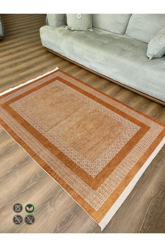 Halı Vagonu131 Iskandinav Modern Halı Dekoratif Salon Halısı Saçaklı Yıkanabilen Halı