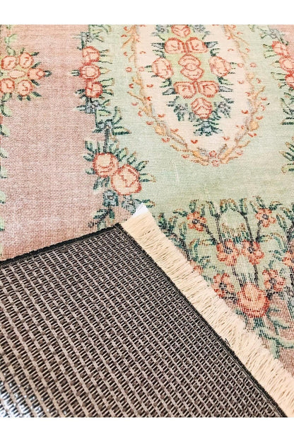 Yumuşak Dokulu Bambu Soft Kilim - Vintage Saçaklı Dijital Baskı HV-SK-918