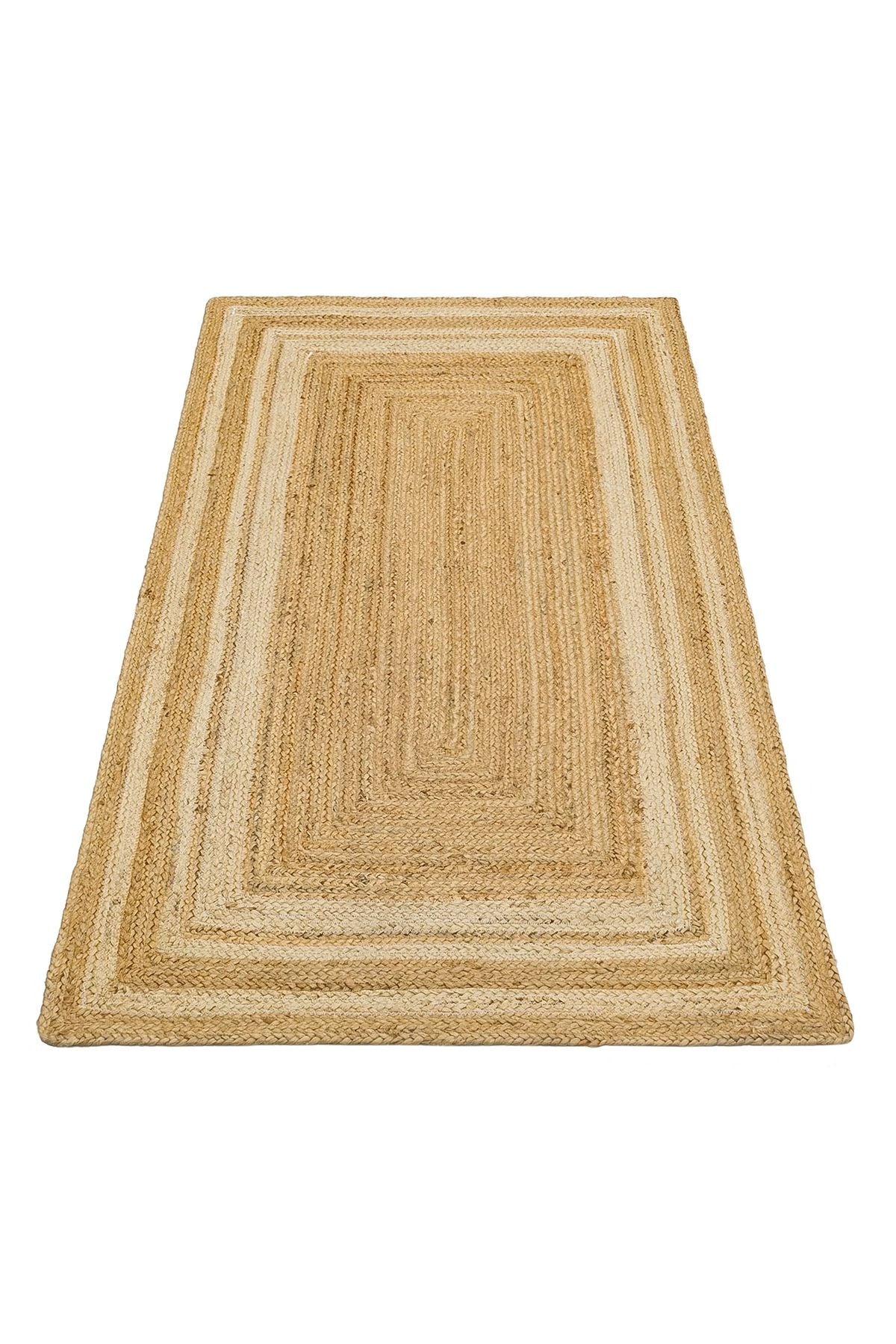 Echo Ech 10 Natural White Xw Flatweave El Dokuma Naturel Jüt Hasır Halı'nın yakından görünümü.