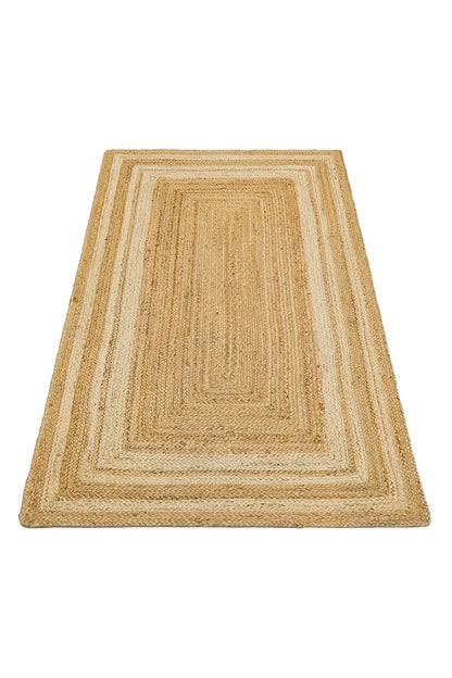Echo Ech 10 Natural White Xw Flatweave El Dokuma Naturel Jüt Hasır Halı'nın yakından görünümü.