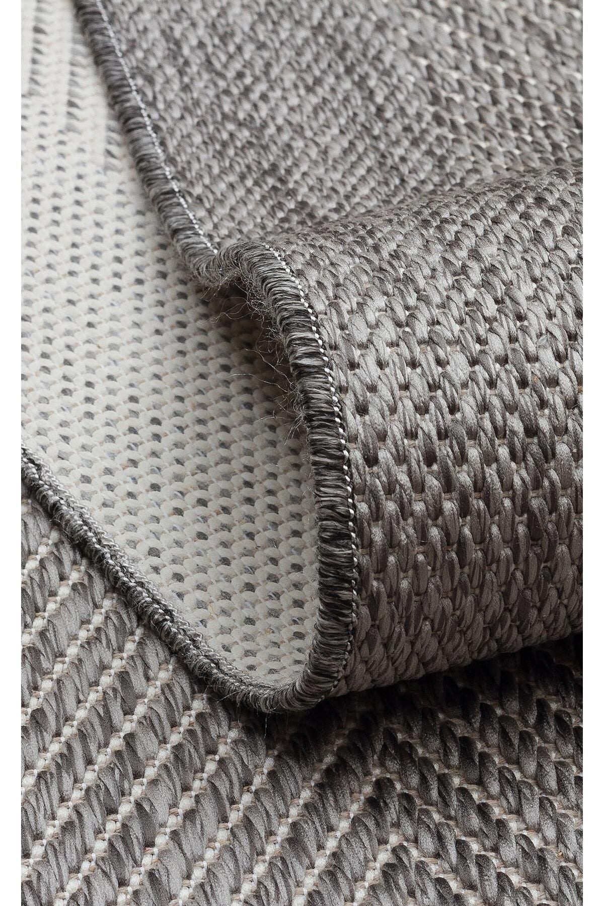 MONO MNO 02 GREY Hav Toz Vermez Kaymaz Tabanlı Sisal Halı