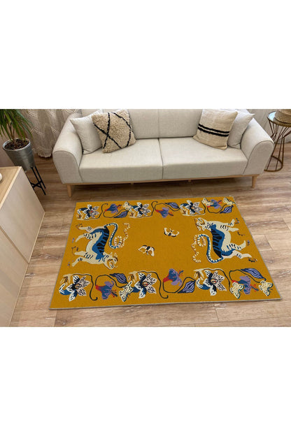 HV  45 Modern Stil Hardal Kaplan Iskandinav Halı Ve Kilim Salon Halısı Yıkanabilen Dekoratif Halı
