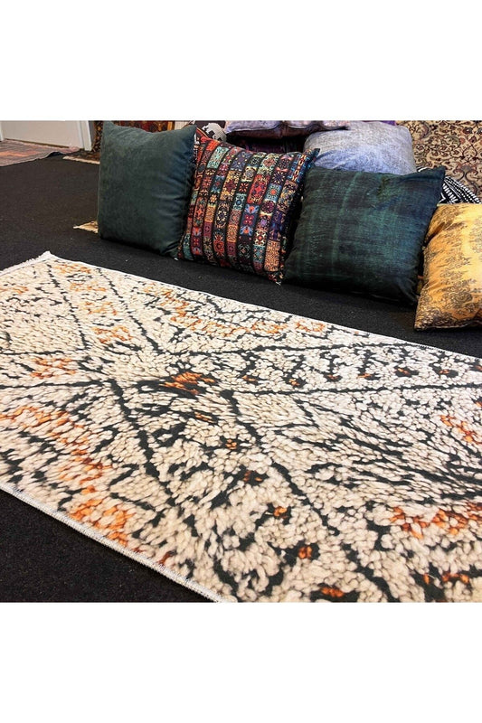 Yumuşak Dokulu Bambu Soft Kilim - Ourain Saçaklı Dijital Baskı HV-SK-O8
