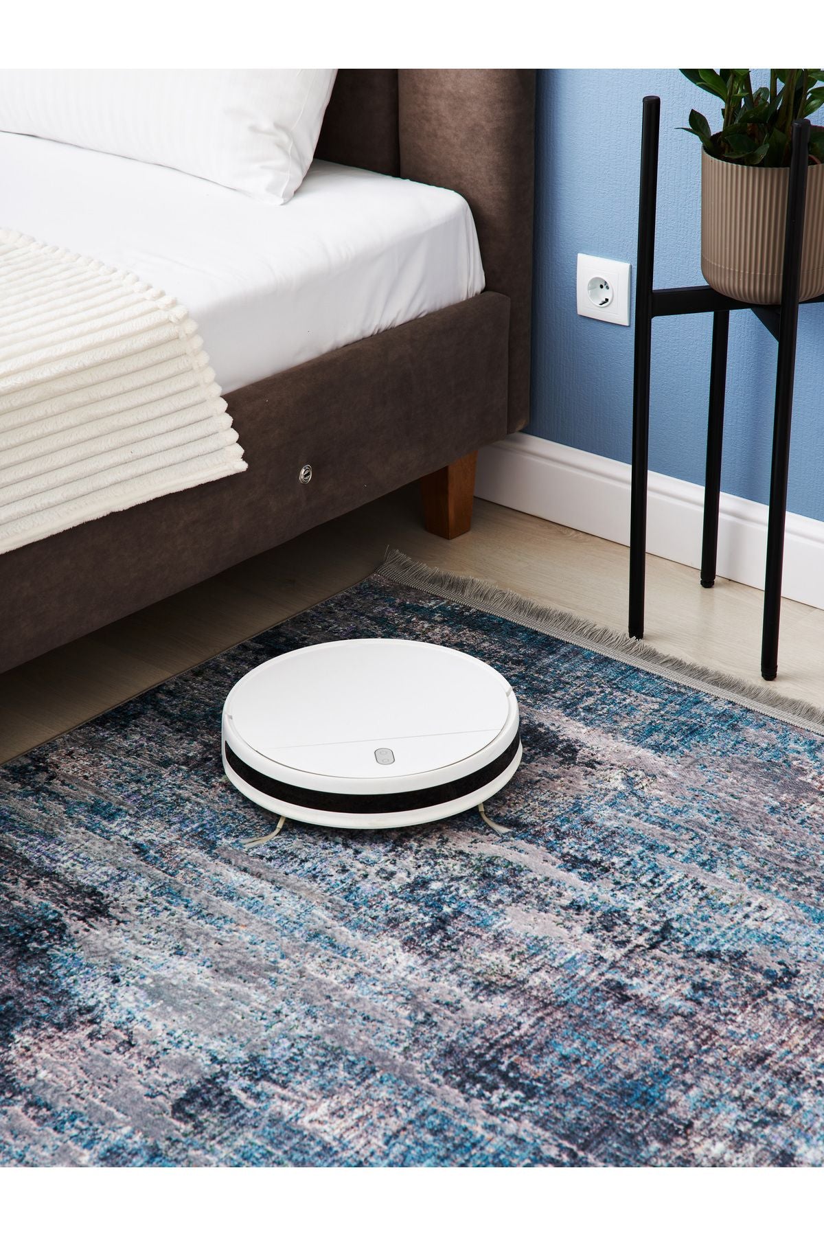 Halı Vagonu 2024 Mavi Gri Soyut Desen Modern Dokuma Taban Dekoratif Halı