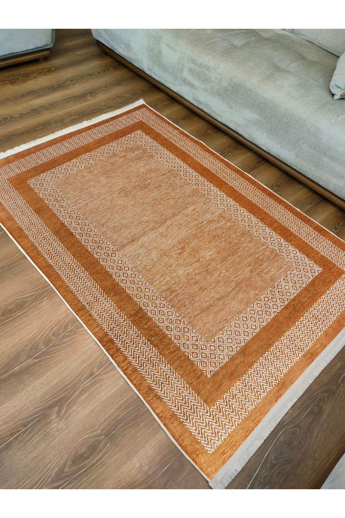 Halı Vagonu131 Iskandinav Modern Halı Dekoratif Salon Halısı Saçaklı Yıkanabilen Halı