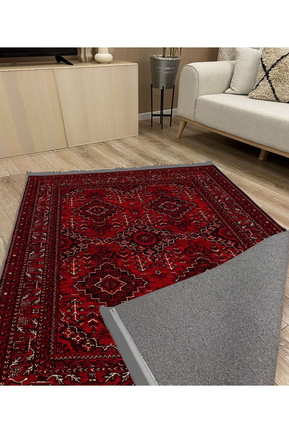 Mars Serisi Eskitme Desen Kaymaz Taban Şönil Halı