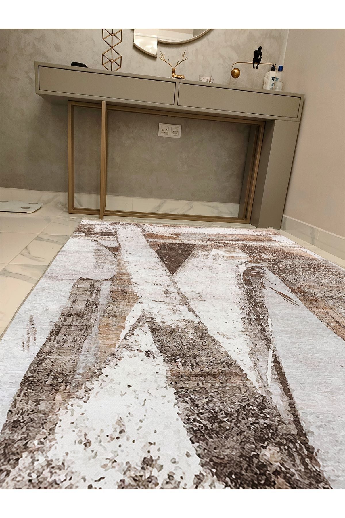 Halı Vagonu 16 Modern Stil Soyut Halısı Oturma Odası Yemek Odası Için Yıkanabilen Dekoratif Halı