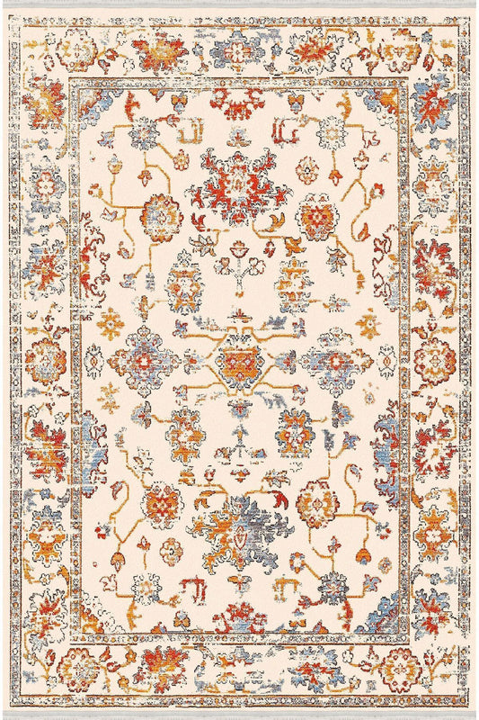 Halı Vagonu Serisi Multy Tonlarında Çiçekli Desen Kaymaz Taban Şönil Halı