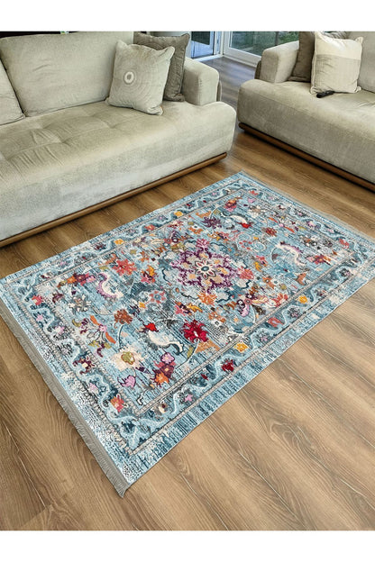 Mars Serisi Eskitme Desen Kaymaz Taban Şönil Halı