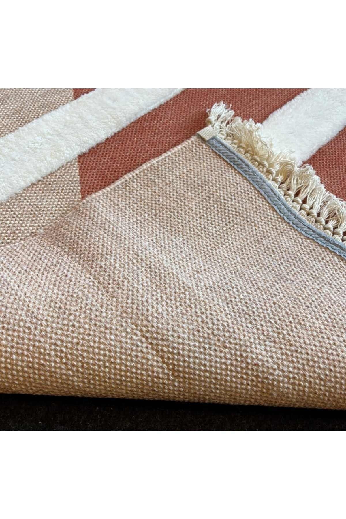 Tafting Kilim Serisi Üzeri Peluşlu Dokuma Taban Dekoratif Kilim