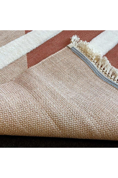 Tafting Kilim Serisi Üzeri Peluşlu Dokuma Taban Dekoratif Kilim