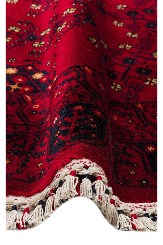 NOSTALJI 959 RED Q Afgan/Yağcıbedir Desenli El Emeği Özel Tezgahlarda Üretilen Modern Uşak Halısı