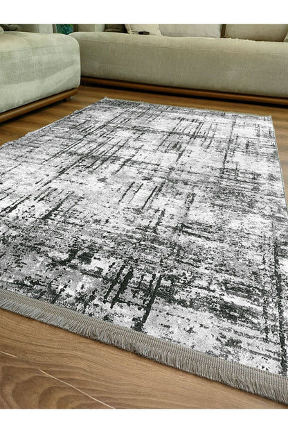mars halı gri Tonunda dekoratif kilim Salon Halısı Peluş Halı Saçaklı Yıkanabilen Halı