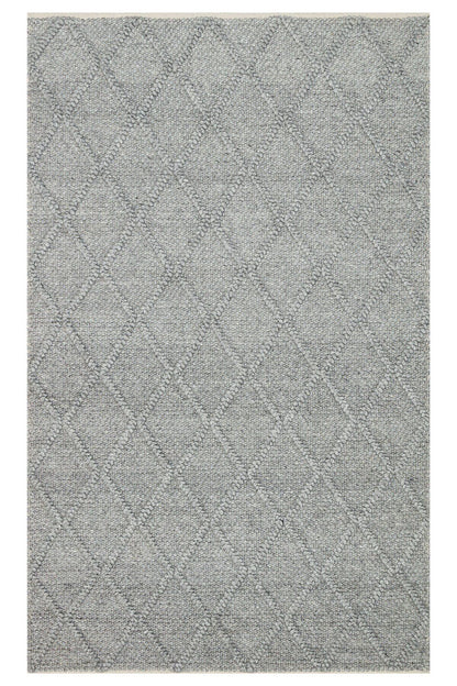 JADE DIAMOND GREY Naturel Kazak Örgü Desenli El Dokuma Örgü Halı