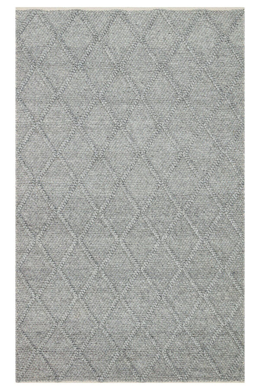 JADE DIAMOND GREY Naturel Kazak Örgü Desenli El Dokuma Örgü Halı
