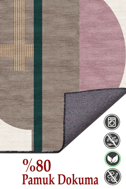 Halı Vagonu 35 Modern Stil Krem Tonlarında Iskandinav Salon Halısı Yıkanabilen Dekoratif Halı