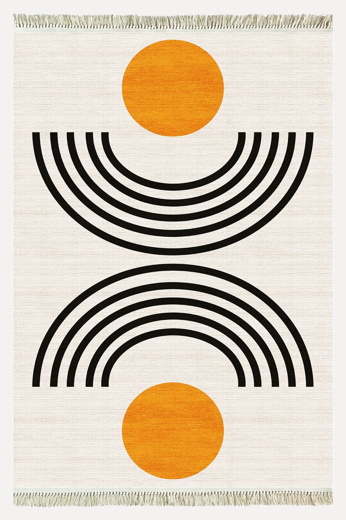 Cotton Kilim 80 Krem Tonlarında  Etnik Boho Stil Pamuk Taban